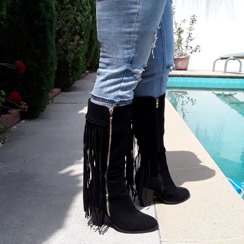 Sz 7 western fringe boots